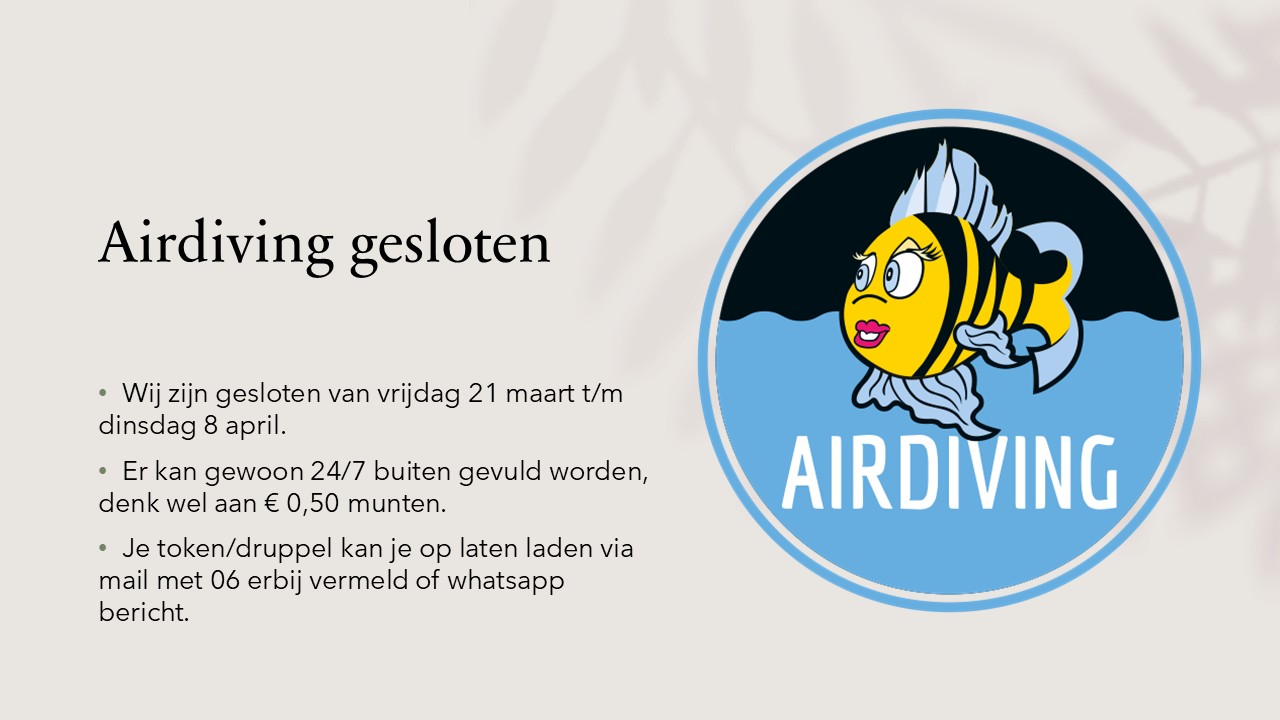 Airdiving gesloten 2025